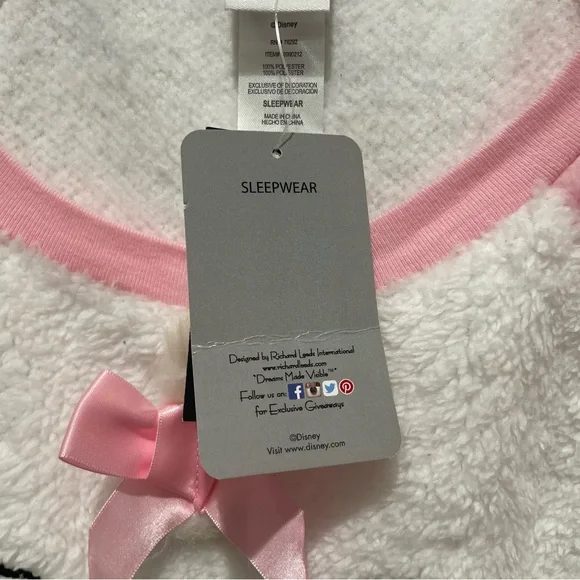 Disney The Aristocats Marie Plush Sleep Set Junior White Pink Size XL NWT - Picture 11 of 12